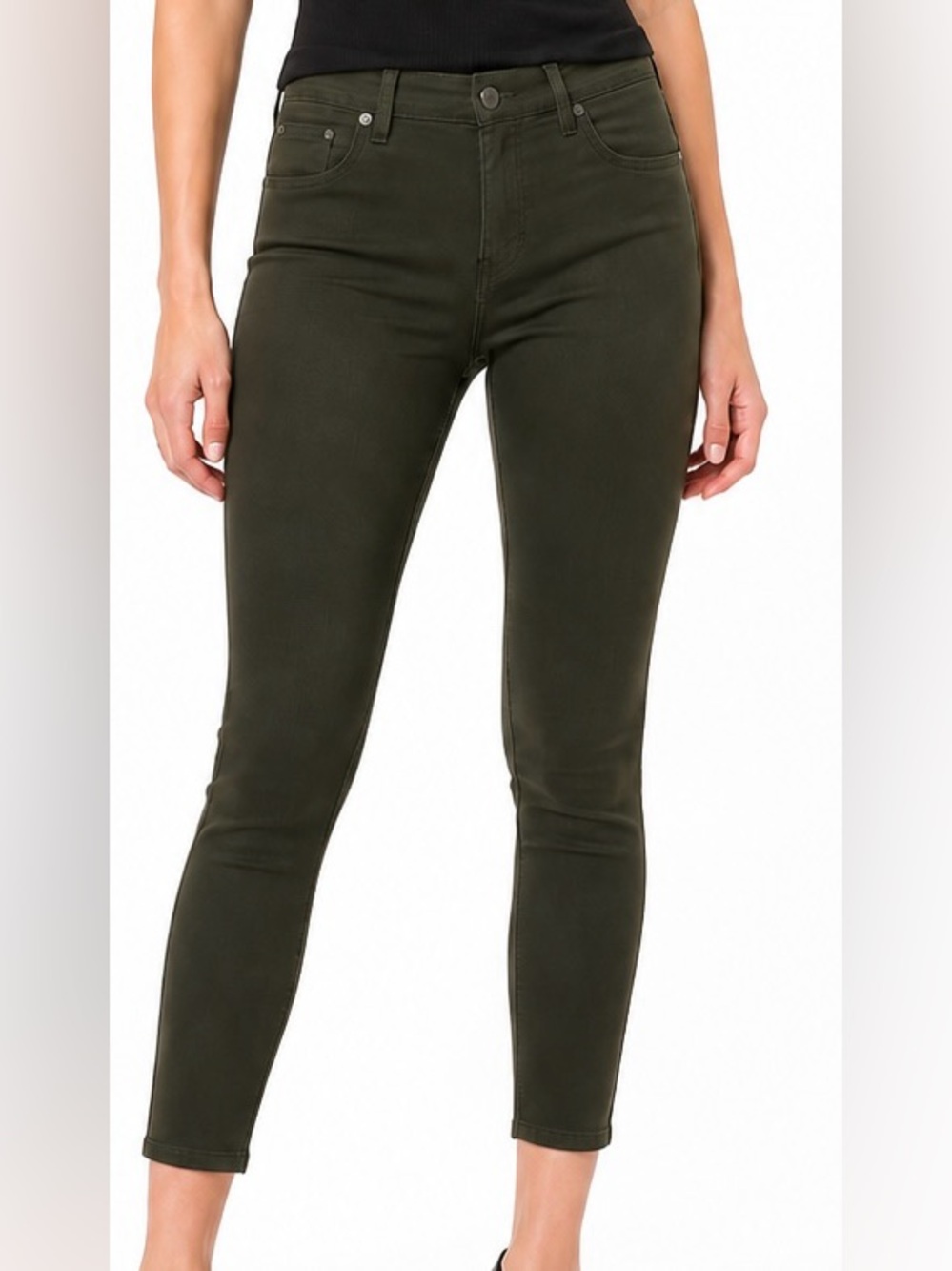 rag & bone Low Rise Cropped Skinny Ponte Jean Leggings Olive Size 23